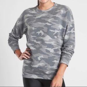 Athleta Balance Pullover Sweatshirt Camo Gray Pullover Size XL